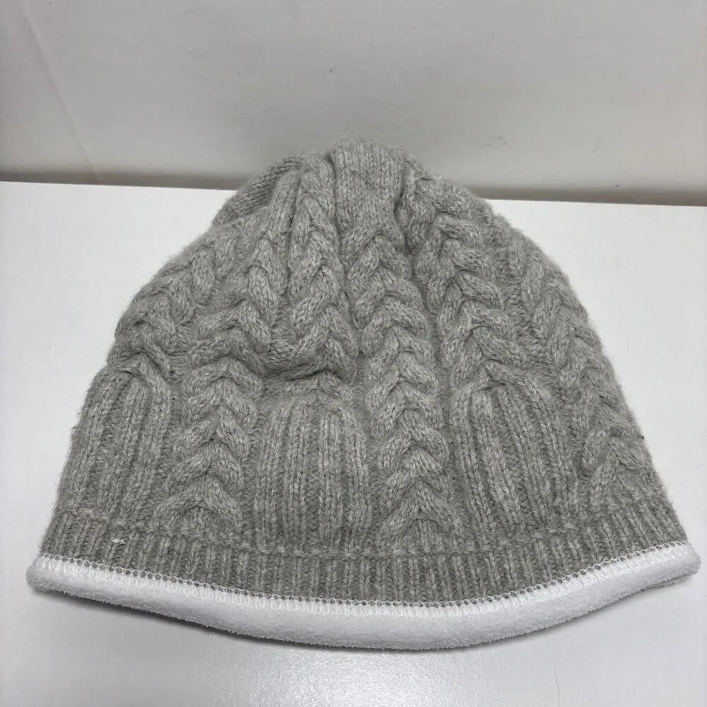 Patagonia Hat Beanie Mens One Size Gray Fleece Lined Cable Knit STY28895FA18